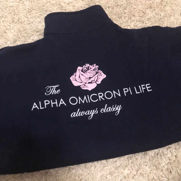 AOII Tops - AOII Alpha Omicron Pi Life Quarter-Zip Sweatshirt
